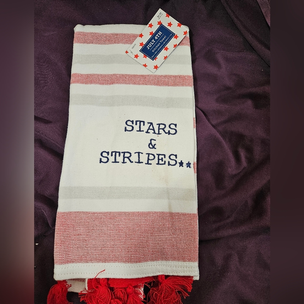 Brand New w tags Hobby Lobby Stars & Stripes Kitchen Towel